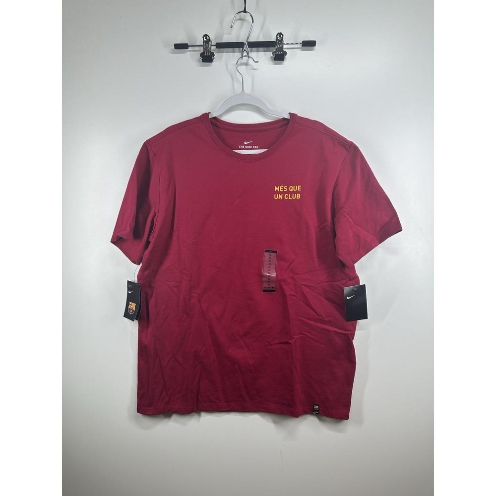 NIKE FC BARCELONA‎ MES QUE UN CLUB MENS SOCCER T-SHIRT Red/wine Sz XL 924087 620